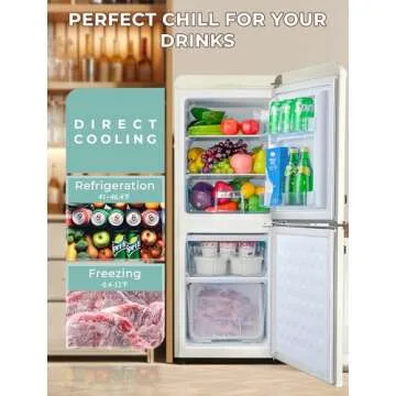 Anypro Retro Fridge: 3.8 Cu.Ft with Bottom Freezer Design