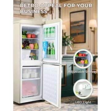 Anypro Retro Fridge: 3.8 Cu.Ft with Bottom Freezer Design