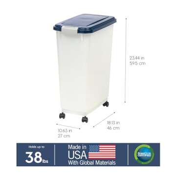 IRIS USA Airtight Dog Food Storage Bin Up to 38 lbs
