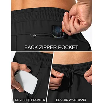 Men's Sweatpants with Zipper Pockets for Athletes