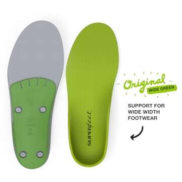 Superfeet Wide-Fit Support Insoles for Comfort & Support