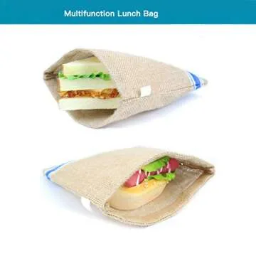 Eco-Friendly Reusable Sandwich Bags - Blue Stripes Pack of 10