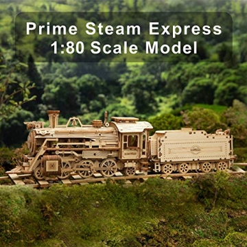 ROKR 3D Wooden Puzzle Mechanical Train Model Kit