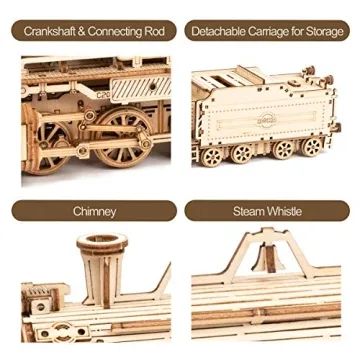 ROKR 3D Wooden Puzzle Mechanical Train Model Kit