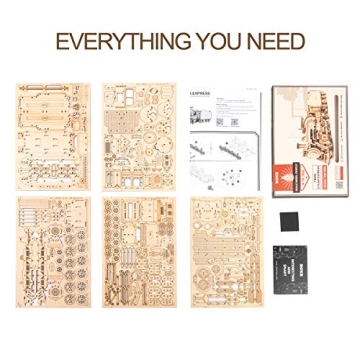 ROKR 3D Wooden Puzzle Mechanical Train Model Kit