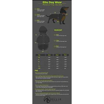 Ellie Dog Wear Zip Up Dog Raincoats with Reflective Buttons, Pockets, Rain/Water Resistant, Adjustable Drawstring, & Removable Hood - XXS to XXL - Stylish Premium Dog Raincoats (Yellow, Small)