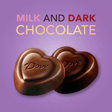 DOVE PROMISES Milk & Dark Chocolate Valentines Day Candy Hearts, 24.2 oz Bag