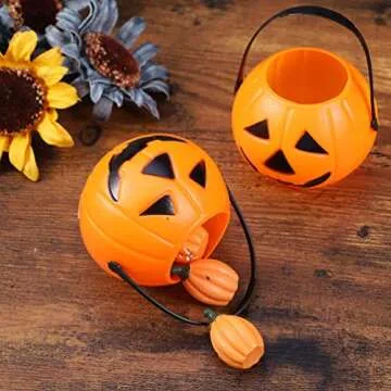 Toyvian Mini Pumpkin Buckets - Perfect Halloween Candy Holders