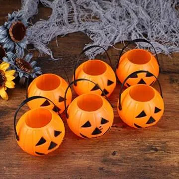 Toyvian Mini Pumpkin Buckets - Perfect Halloween Candy Holders