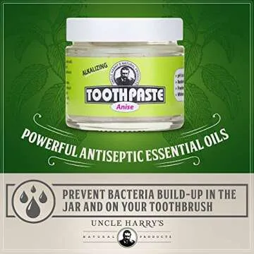 Uncle Harry's Anise Remineralizing Toothpaste | Natural Whitening Toothpaste Freshens Breath & Promotes Enamel | Vegan Fluoride Free Toothpaste