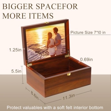 Elegant Wedding Keepsake Box with Photo Frame