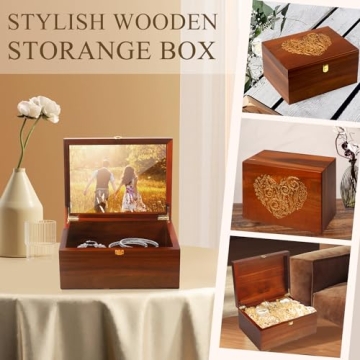 Elegant Wedding Keepsake Box with Photo Frame