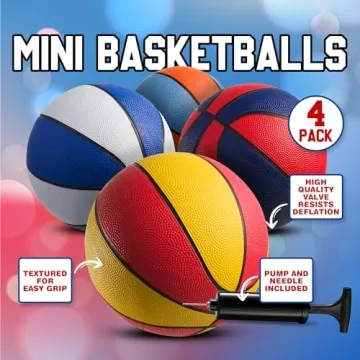 Rubber Mini Basketballs with Pump for Kids 7 Inch