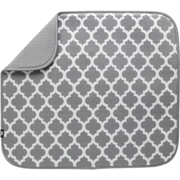 S&T INC. Dish Drying Mat, Highly Absorbent Microfiber Kitchen Counter Mat, Dish Drying Pad for Dishe...