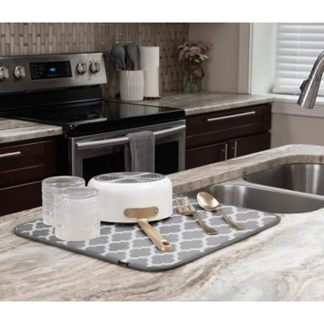 S&T INC. Microfiber Dish Drying Mat for Clean Countertops