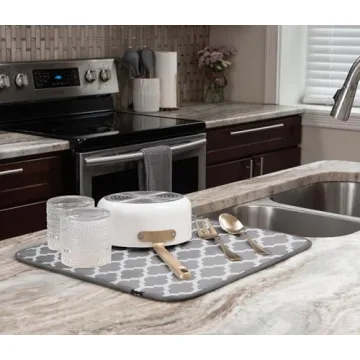 S&T INC. Microfiber Dish Drying Mat for Clean Countertops