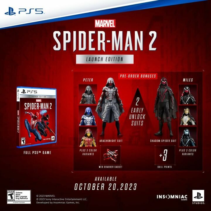 MARVEL’S SPIDER-MAN 2 PS5 Launch Edition Awaits You