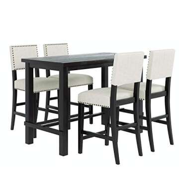 Merax Stylish 5 Piece Dining Table Set for 4 - Perfect for Small Spaces