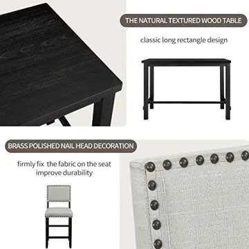 Elegant Merax 5 Piece Dining Table Set for 4