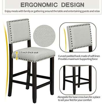 Elegant Merax 5 Piece Dining Table Set for 4