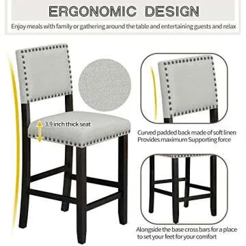 Elegant Merax 5 Piece Dining Table Set for 4