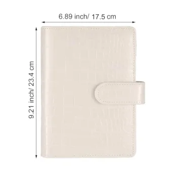 Elegant A5 6 Ring Crocodile Binder with Snap Closure