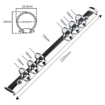 Elegant A5 6 Ring Crocodile Binder with Snap Closure