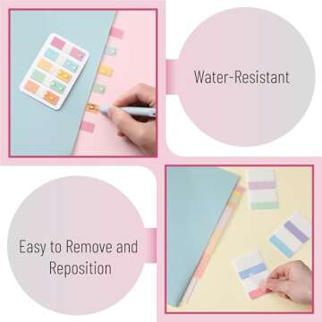 Mr. Pen- Sticky Index Tabs, 500 Pcs, 21 Sets, Colorful Sticky Tabs for Notebooks, Page Markers, Page Tabs for Binders, Page Tabs Sticky Tabs for Books, Notebook Tabs, Book Sticky Tabs for Notebooks