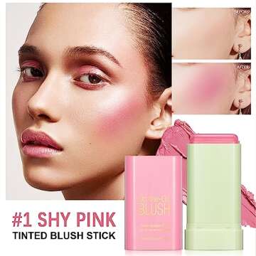 Cream Blush Stick - Multi-use Makeup Wand for Cheeks, Lips & Eyes