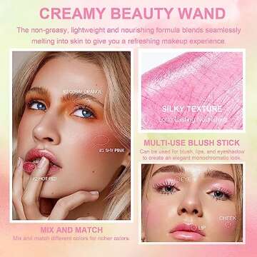 Cream Blush Stick for Lip and Cheek Tint - Long Lasting