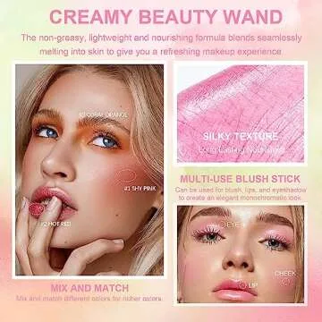 Cream Blush Stick for Lip and Cheek Tint - Long Lasting