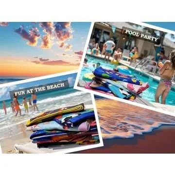 Microfiber Beach Towel for Kids - Thin and Large (30"x60") - Floral - Absorbent, quick dry, sand free, lightweight, blanket - toddler, girls, boys - For Sports, Pool, Picnic, Camping, Travel, Swim