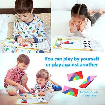Vanmor Travel Tangram Puzzle Set - 3 Magnetic Sets for Kids