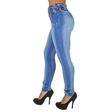 Plus/Junior Size Mid Waist Colombian Design Butt Lift Skinny Jeans