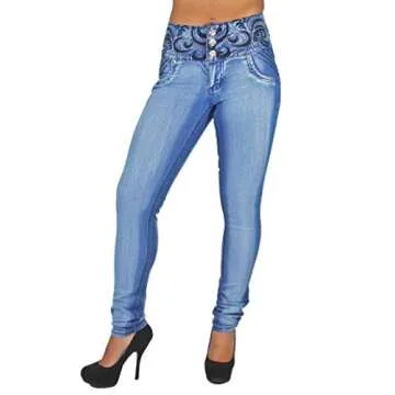 Plus/Junior Size Mid Waist Colombian Design Butt Lift Skinny Jeans