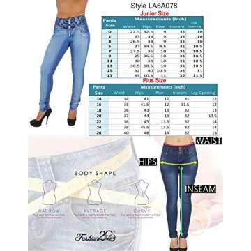 Plus/Junior Size Mid Waist Colombian Design Butt Lift Skinny Jeans