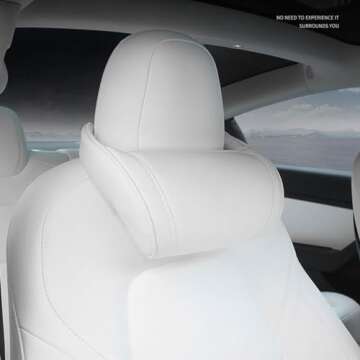 stamoo Neck Pillow for Tesla Model 3 Y S X Car Seat Headrest Cushion Neck Headrest 1PC (White)
