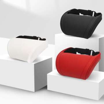 stamoo Neck Pillow for Tesla Model 3 Y S X Car Seat Headrest Cushion Neck Headrest 1PC (White)