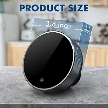 Digital Kitchen Timer, 3.8'' Large LED Display Countdown Countup Timer, Timer for Kids, Classroom Magnetic Timer, Adjustable Volume, Brightness, Easy for Cooking/Study/Office/Exercise (Ridged Knob)