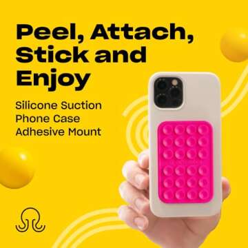 OCTOBUDDY - Silicone Suction Phone Case Adhesive Mount - Hands-Free, Strong Grip Holder for Selfies ...