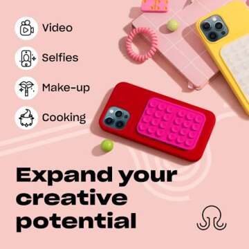 OCTOBUDDY Hands-Free Phone Suction Mount for Creators