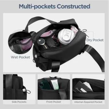 Mini Gym Bag for Women Girls Small Gym Tote Bag with Wet Compartment Waterproof Travel Duffle Bag Cute Workout Sport Bag