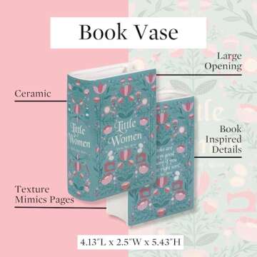 Steel Mill & Co Book-Shaped Decorative Vase for Decor