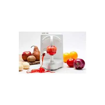 Pelamatic - Automatic Orange Peeler Pro | Peels 3 Fruits/Vegetables Per Minute | Electric Apple/Orange/Potato Peeler | Rust-Resistant, Easy Cleanup, White, One Size, Plastic