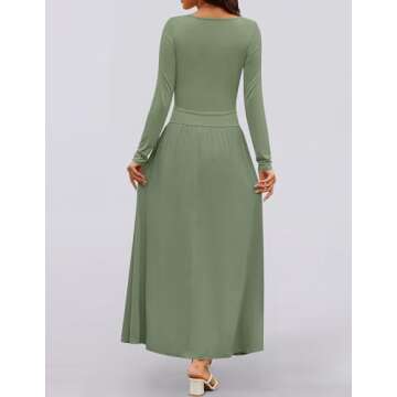 ZESICA Women's Long Sleeve Maxi Dress with Pockets