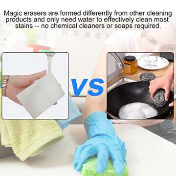 CertBuy 50 Pack Extra Thick Magic Sponge Eraser Cleaning Melamine Foam Eraser Sponge Magic Cleaning Pads for Kitchen, Bathroom, Furniture, Leather, Car Cleaning Tool - 100x70x30mm