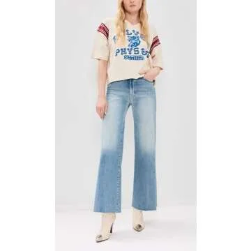MOTHER Women's The Hustler Roller Fray Jeans, I Confess, Blue, 29