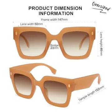 SOJOS Vintage Oversized Square Sunglasses for Women,Retro Womens Luxury Big Large Sun Glasses UV400 SJ2194 Yellow