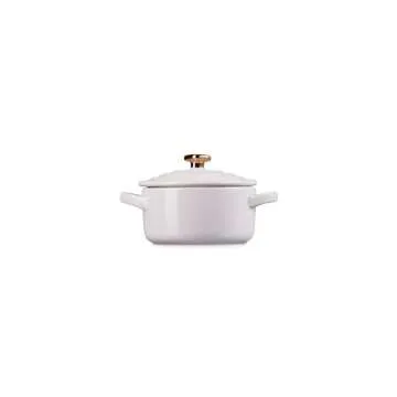Le Creuset Stoneware Mini Round Cocotte, 8oz., Shallot with Gold Heart Knob