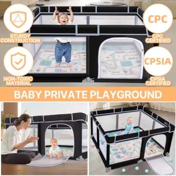 Durable Baby Playpen with Mat for Kids Activity Center